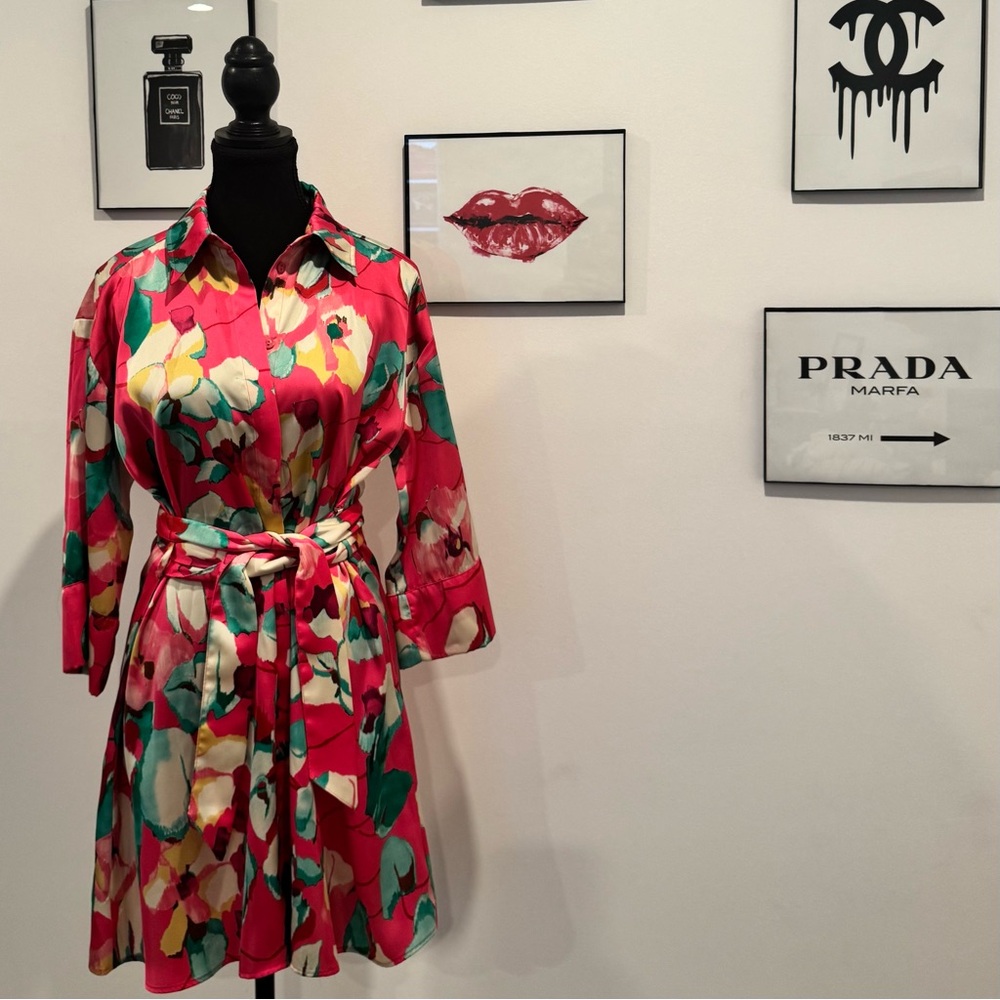 Zara Floral Mini Dress - fuchsia Size S